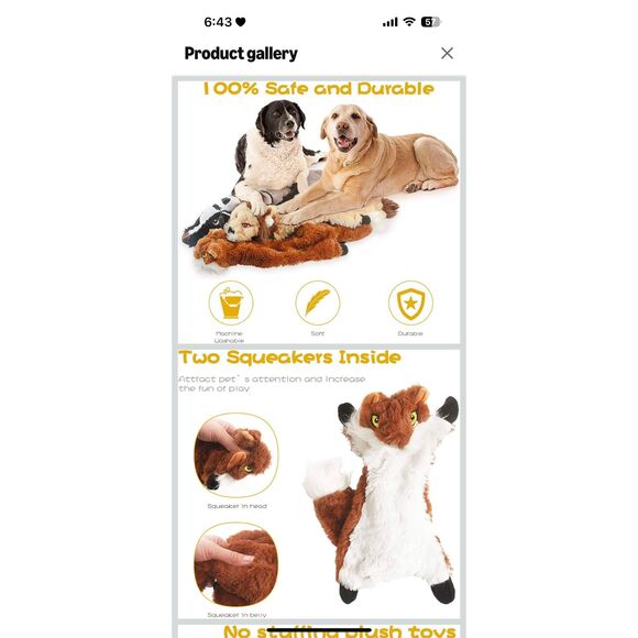 Squeaky No Stuffing 5-piece Dog Toy set. New! - Picture 3 of 5